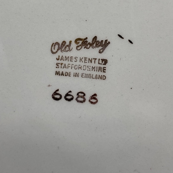 James Kent dinner plate red band, hand painted roses, gold details VTG 50's UK - Picture 10 of 10